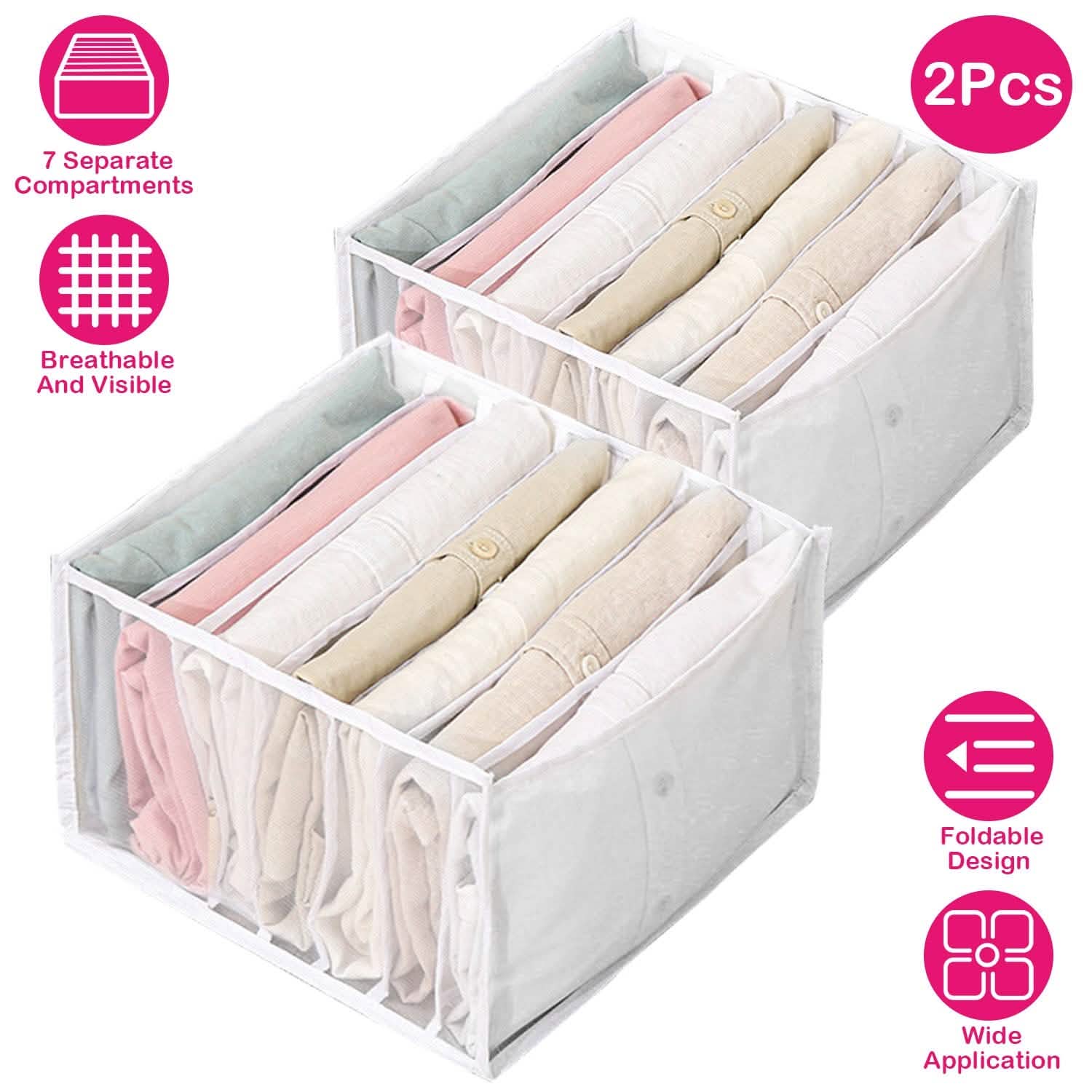 2-Piece: Wardrobe Clothes Organizer Storage & Organization - Tophatter Daily Deals