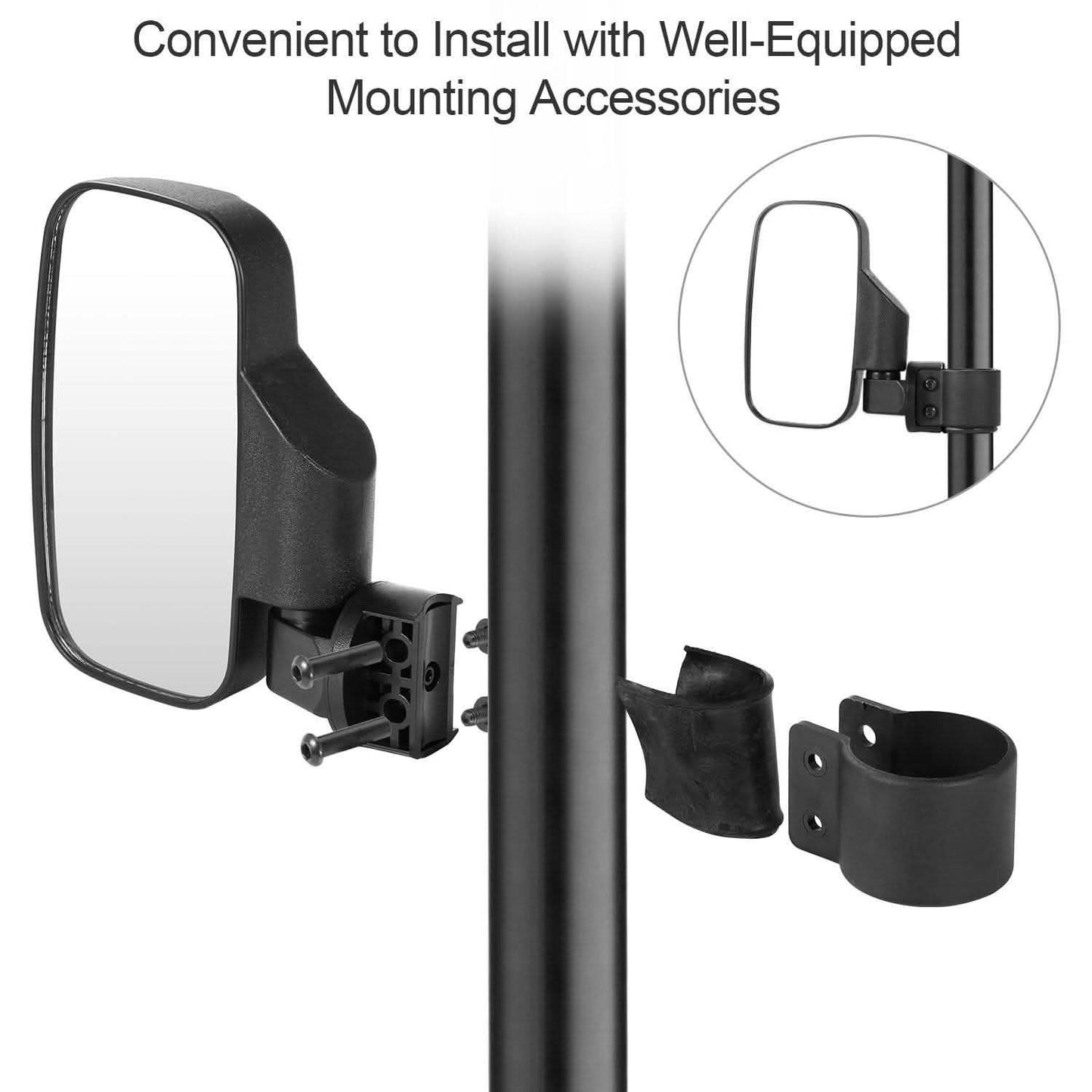 2-Piece: Wide Rear View Mirror Automotive - Tophatter Daily Deals