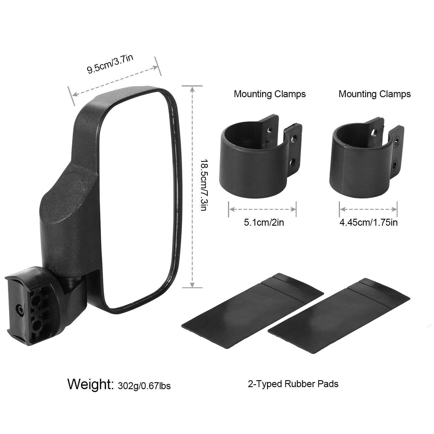 2-Piece: Wide Rear View Mirror Automotive - Tophatter Daily Deals
