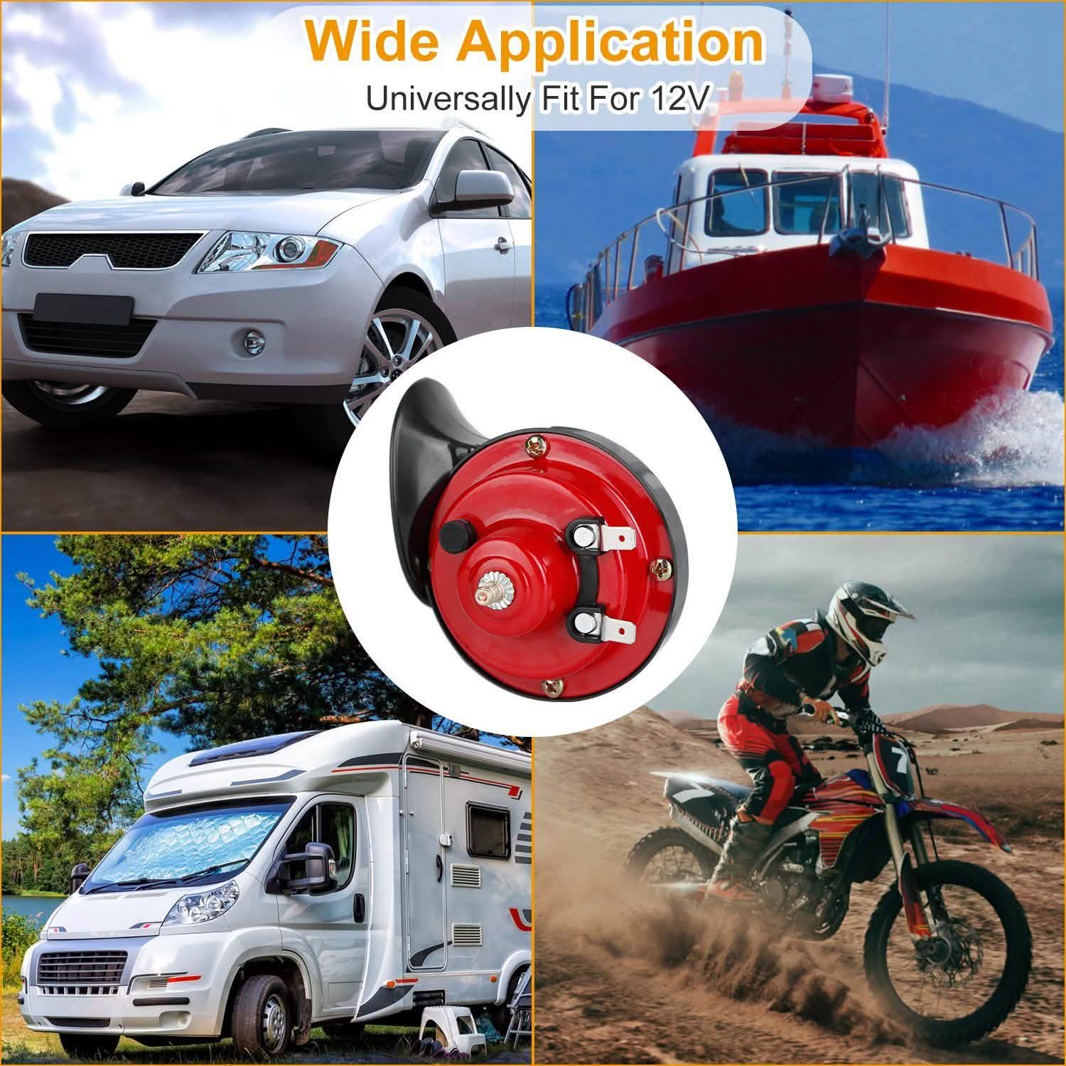 2-Pieces: 115DB Car Snail Horns 12V Automotive - Tophatter Daily Deals