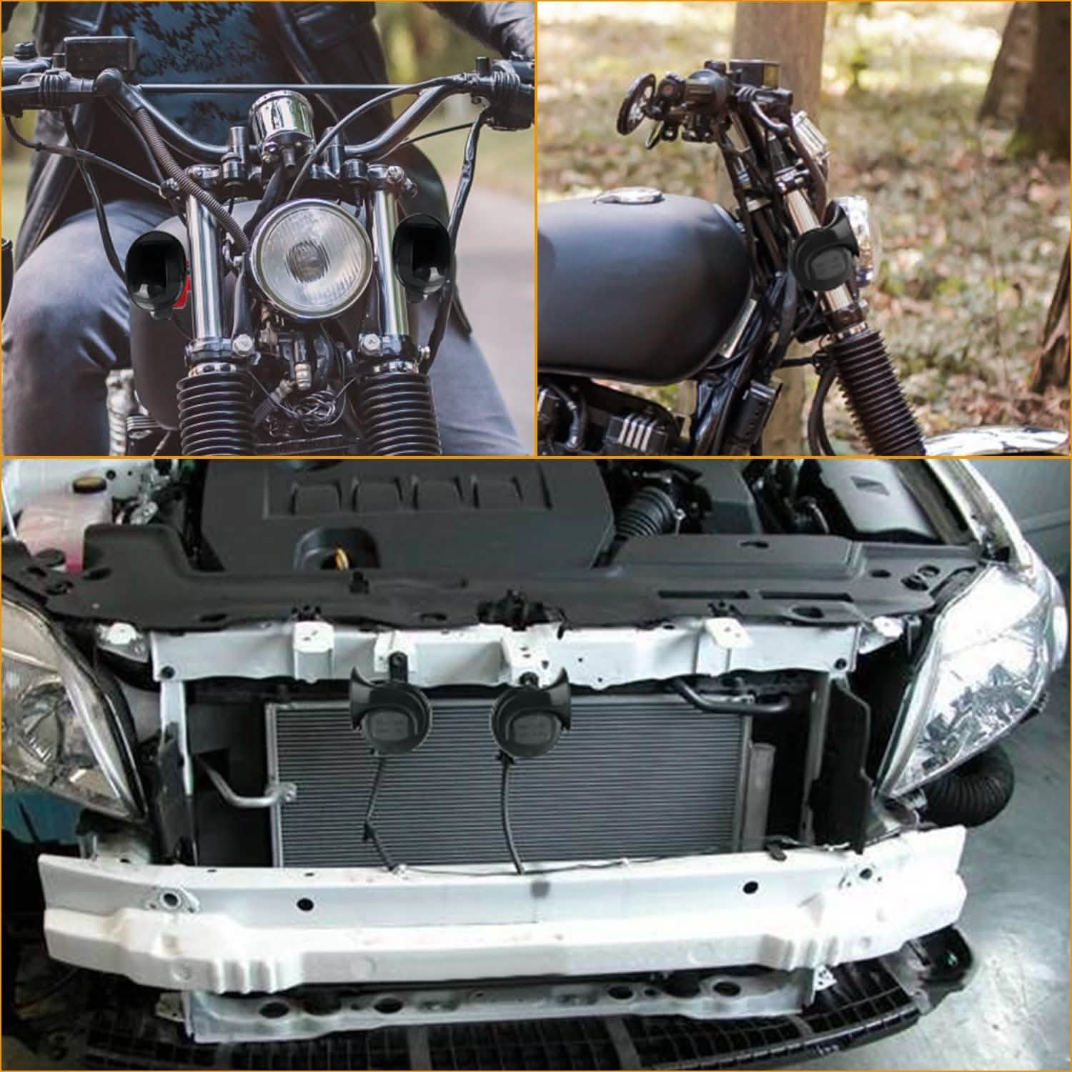 2-Pieces: 115DB Car Snail Horns 12V Automotive - Tophatter Daily Deals