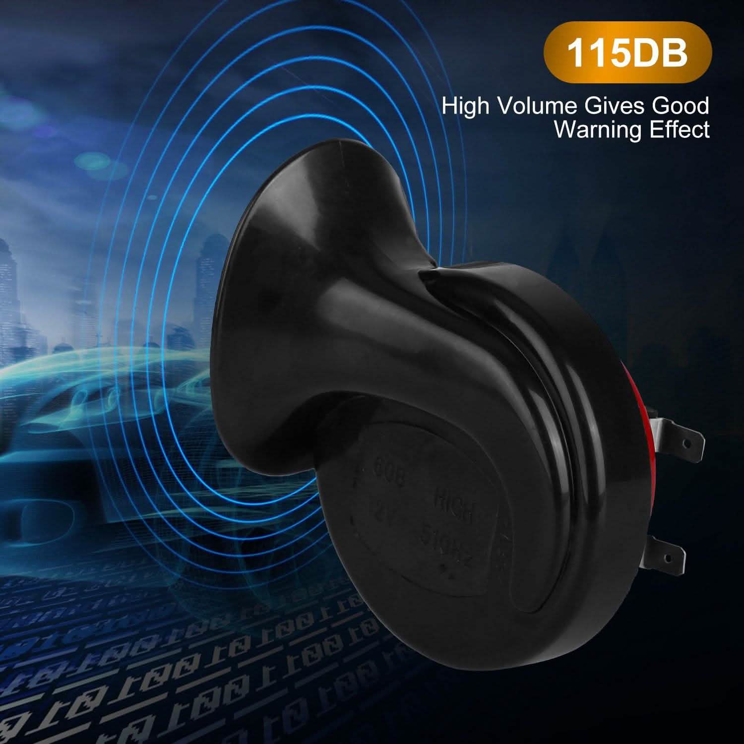 2-Pieces: 115DB Car Snail Horns 12V Automotive - Tophatter Daily Deals