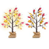 2-Pieces: 2FT Artificial Lighted Maple Tree with 24-Pieces Warm White LED Beads Furniture & Decor - Tophatter Daily Deals