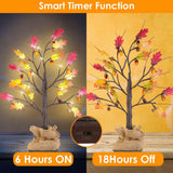 2-Pieces: 2FT Artificial Lighted Maple Tree with 24-Pieces Warm White LED Beads Furniture & Decor - Tophatter Daily Deals