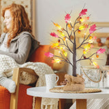 2-Pieces: 2FT Artificial Lighted Maple Tree with 24-Pieces Warm White LED Beads Furniture & Decor - Tophatter Daily Deals