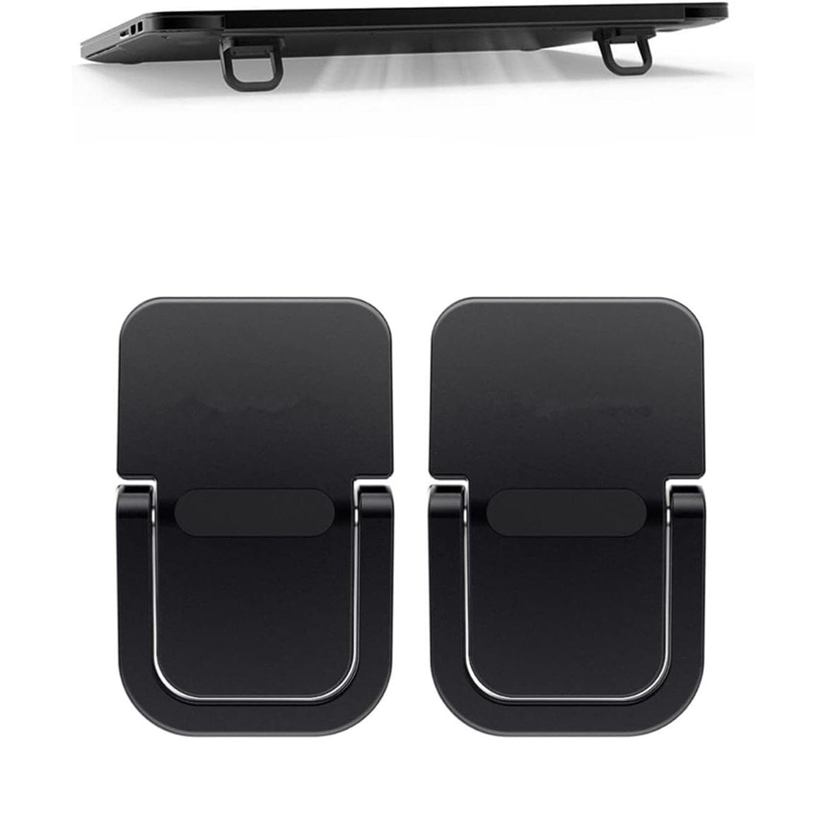 2-Pieces: Adjustable Invisible Notebook Computer Support Bracket Black Laptop Stand - Tophatter Daily Deals