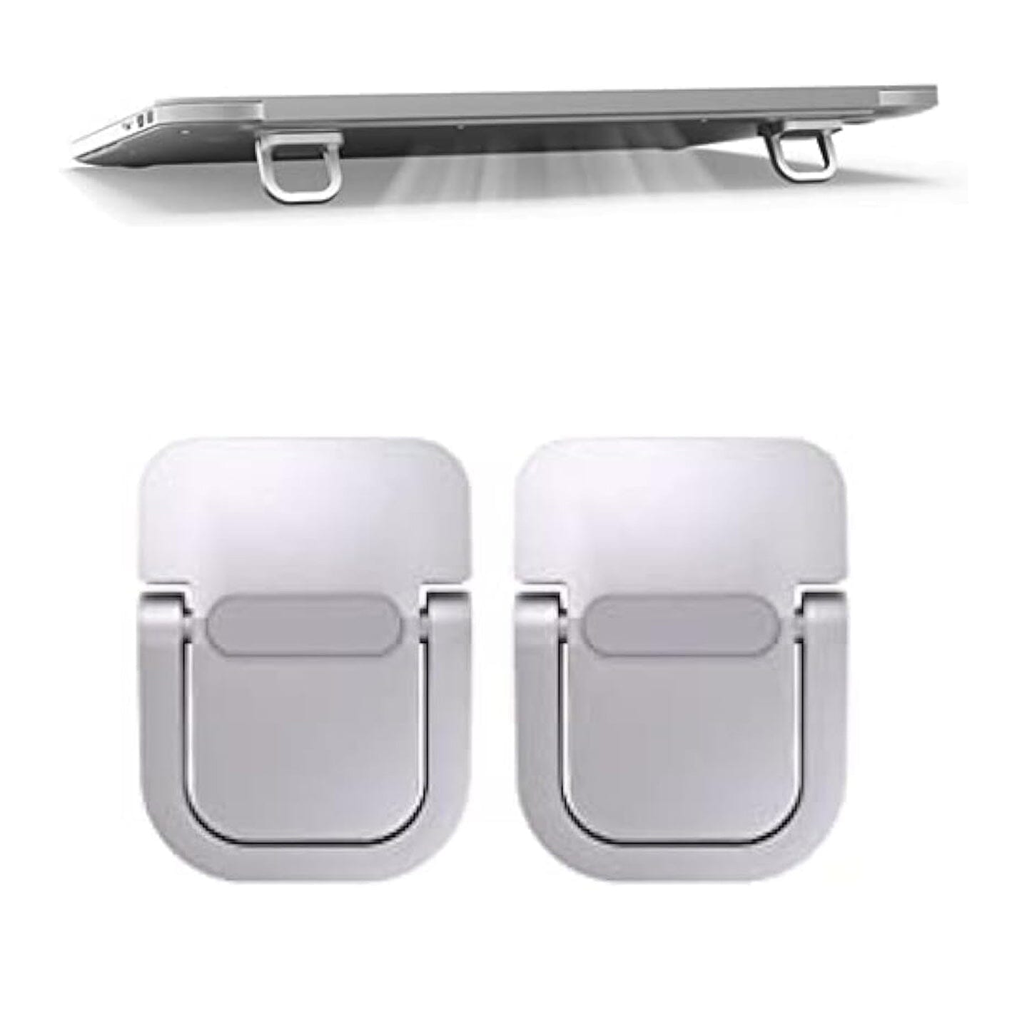 2-Pieces: Adjustable Invisible Notebook Computer Support Bracket Silver Laptop Stand - Tophatter Daily Deals