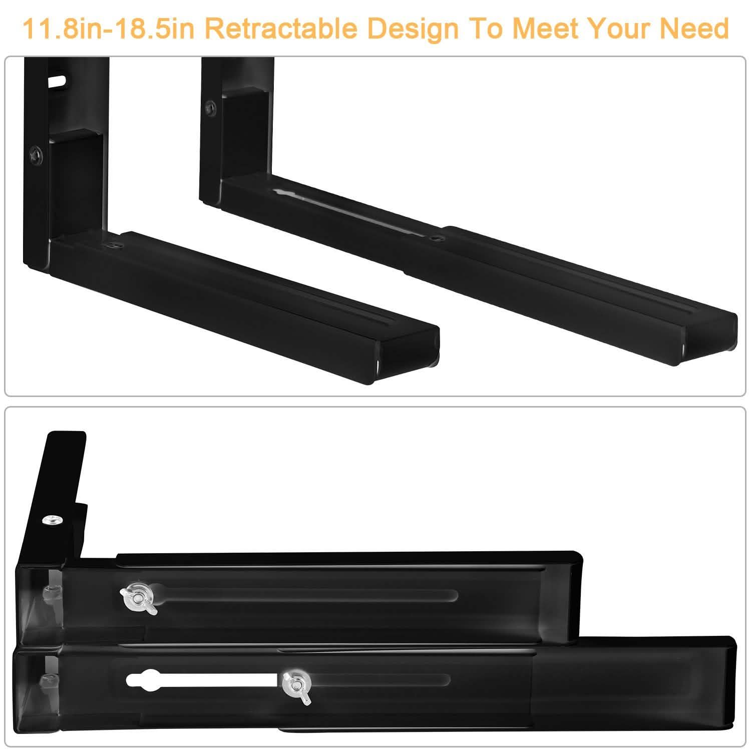 2-Pieces: Adjustable Wall Mount Microwave Brackets Home Improvement - Tophatter Daily Deals