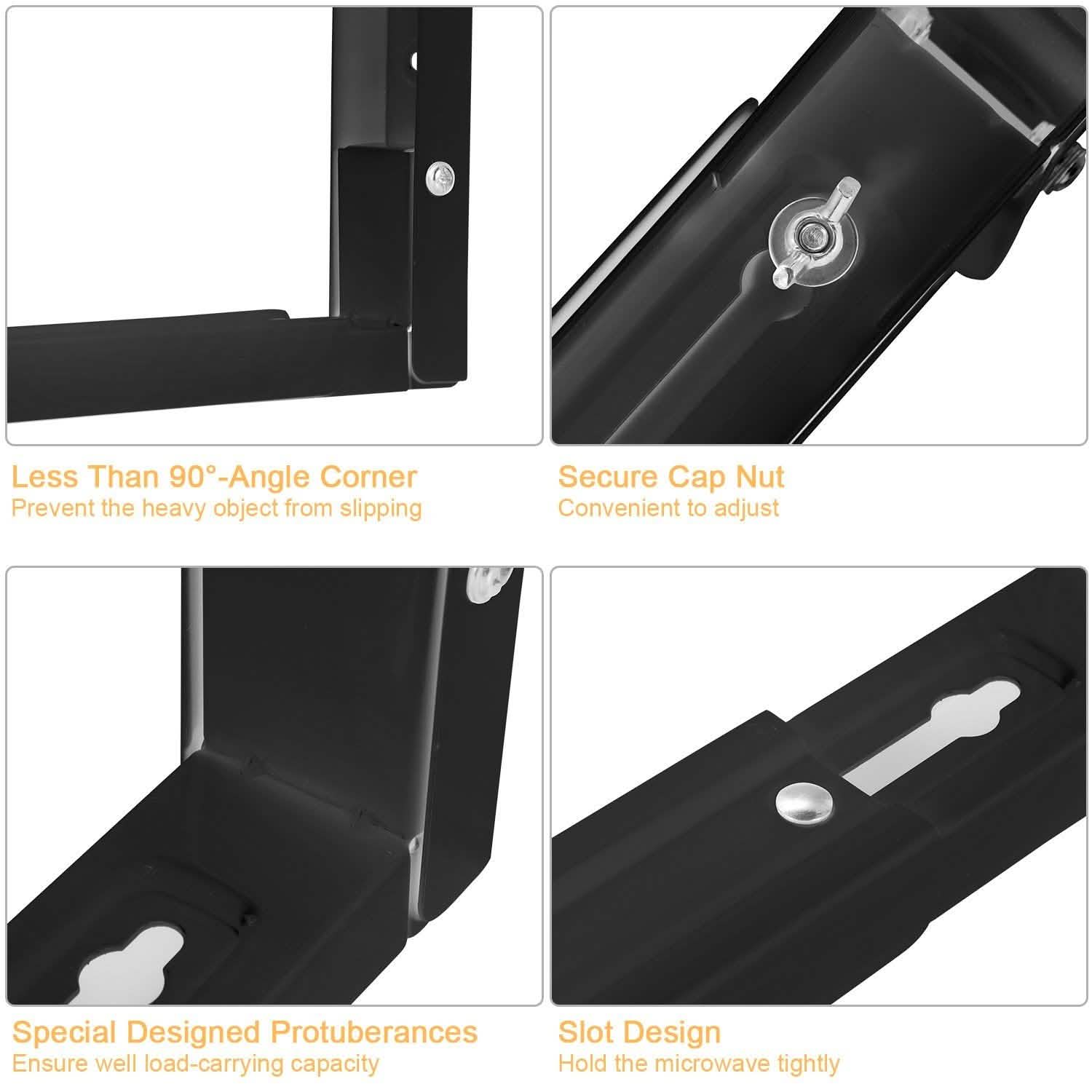 2-Pieces: Adjustable Wall Mount Microwave Brackets Home Improvement - Tophatter Daily Deals