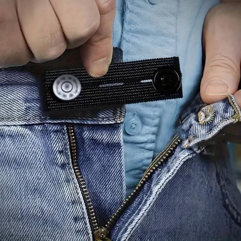 2-Pack: Black Interlocking Tape Waistband Extender Buttons for Jeans and Pants Belts & Ties - Tophatter Daily Deals