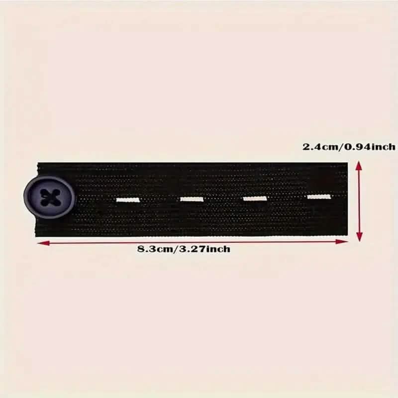 2-Pack: Black Interlocking Tape Waistband Extender Buttons for Jeans and Pants Belts & Ties - Tophatter Daily Deals