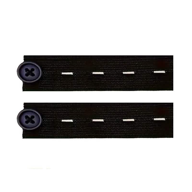 2-Pack: Black Interlocking Tape Waistband Extender Buttons for Jeans and Pants Belts & Ties - Tophatter Daily Deals