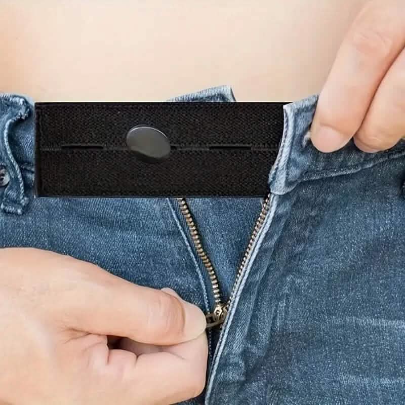 2-Pack: Black Interlocking Tape Waistband Extender Buttons for Jeans and Pants Belts & Ties - Tophatter Daily Deals