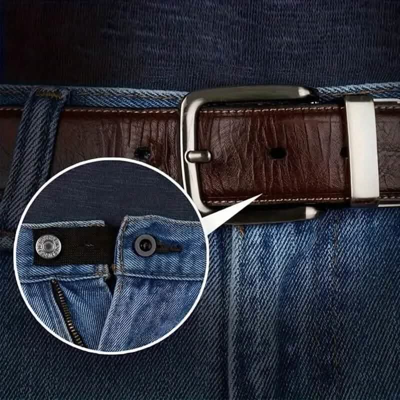 2-Pack: Black Interlocking Tape Waistband Extender Buttons for Jeans and Pants Belts & Ties - Tophatter Daily Deals