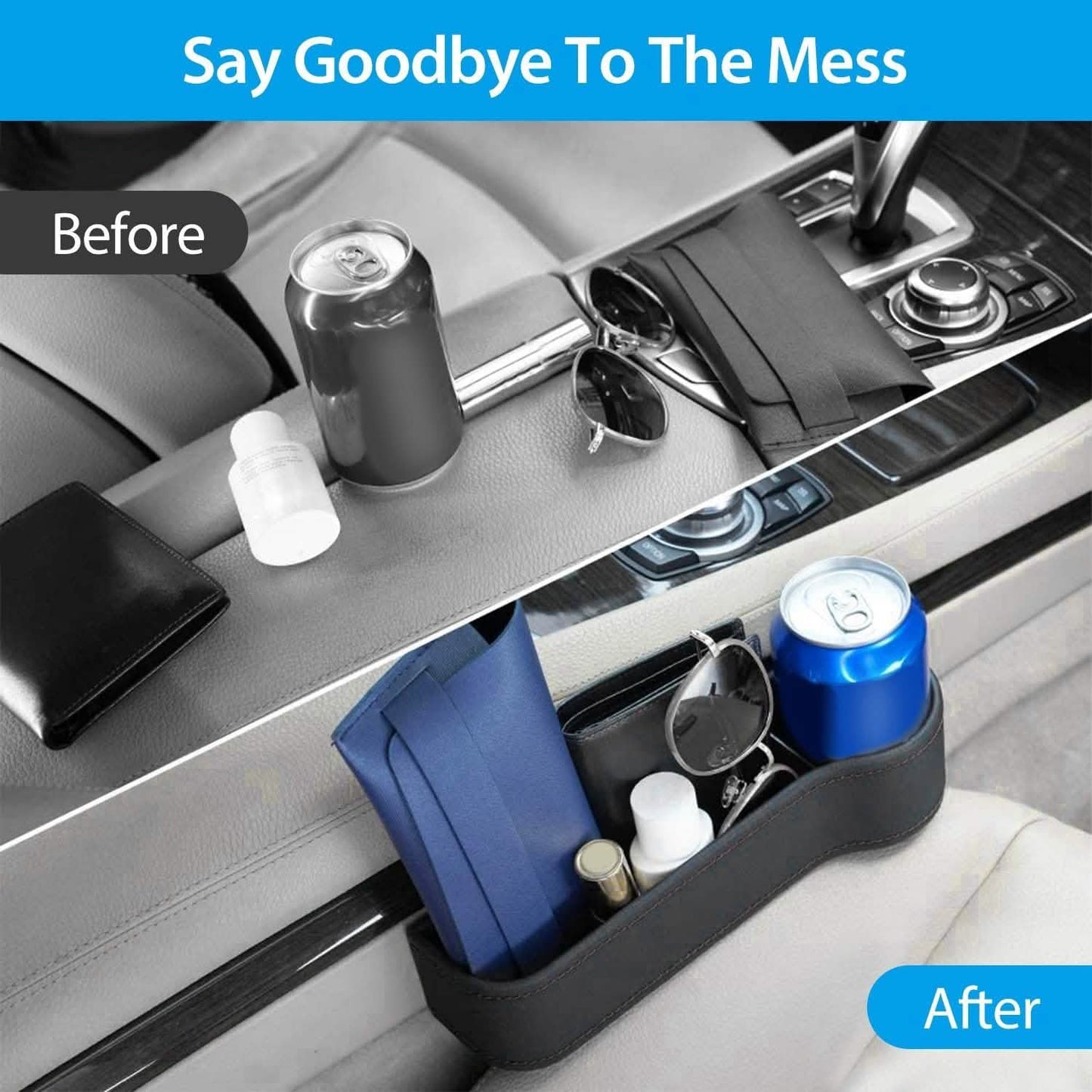 2-Pieces: Car Console Side Organizer Automotive - Tophatter Daily Deals