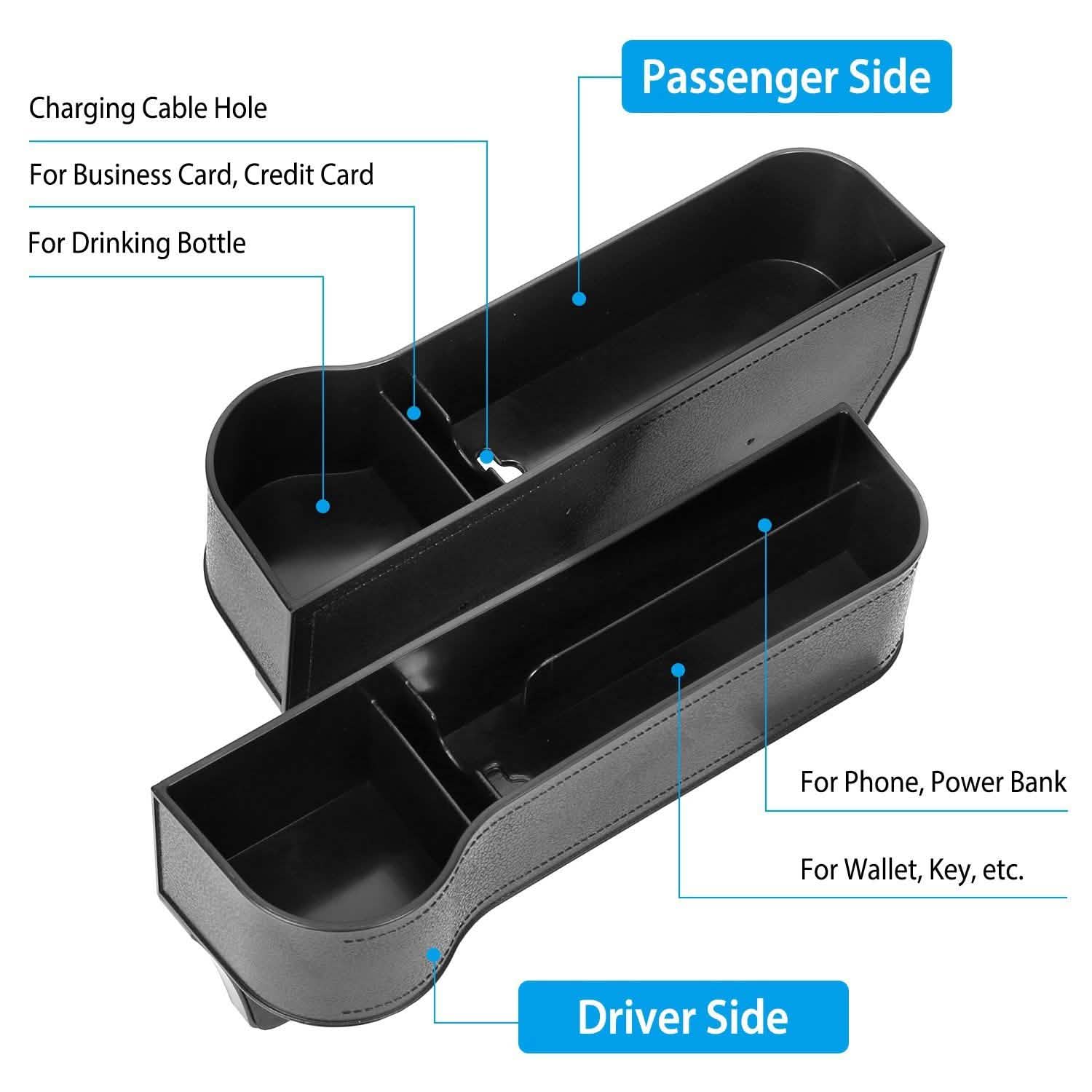 2-Pieces: Car Console Side Organizer Automotive - Tophatter Daily Deals