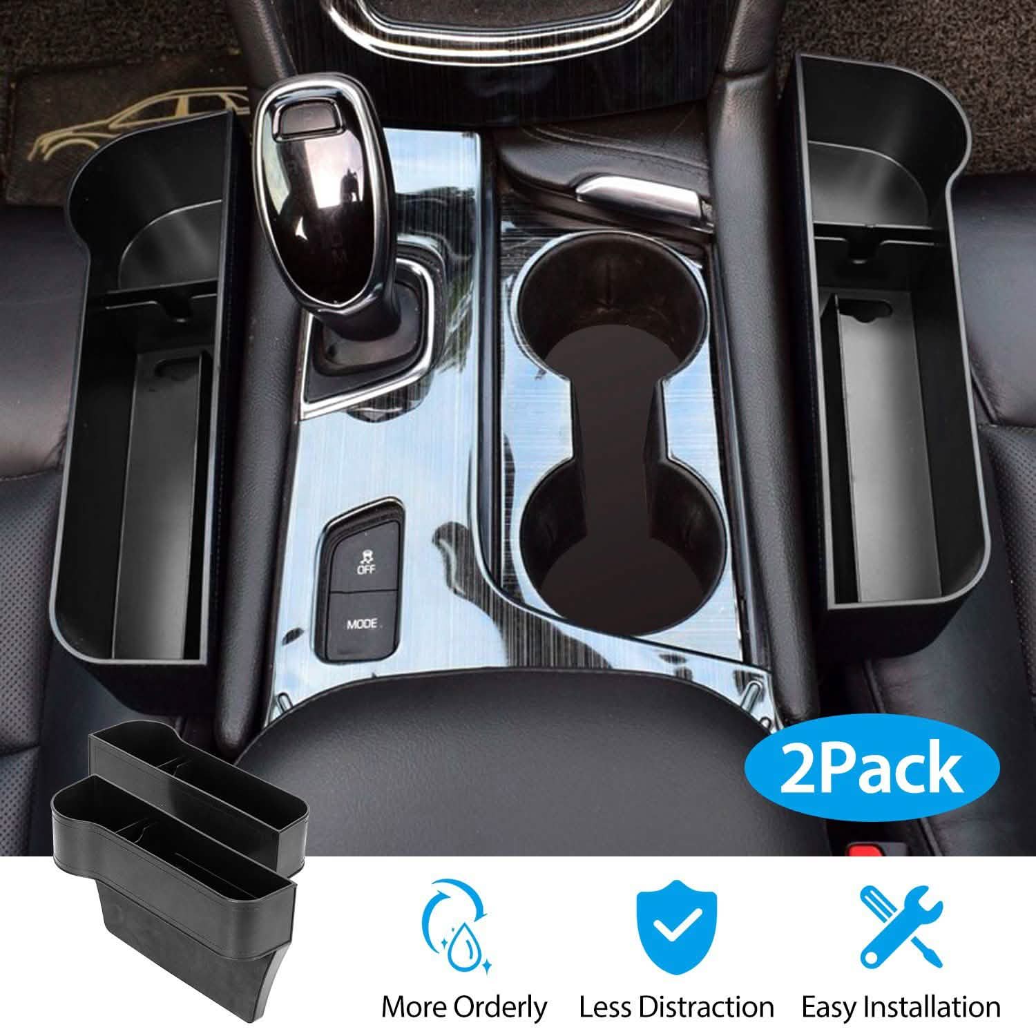 2-Pieces: Car Console Side Organizer Automotive - Tophatter Daily Deals