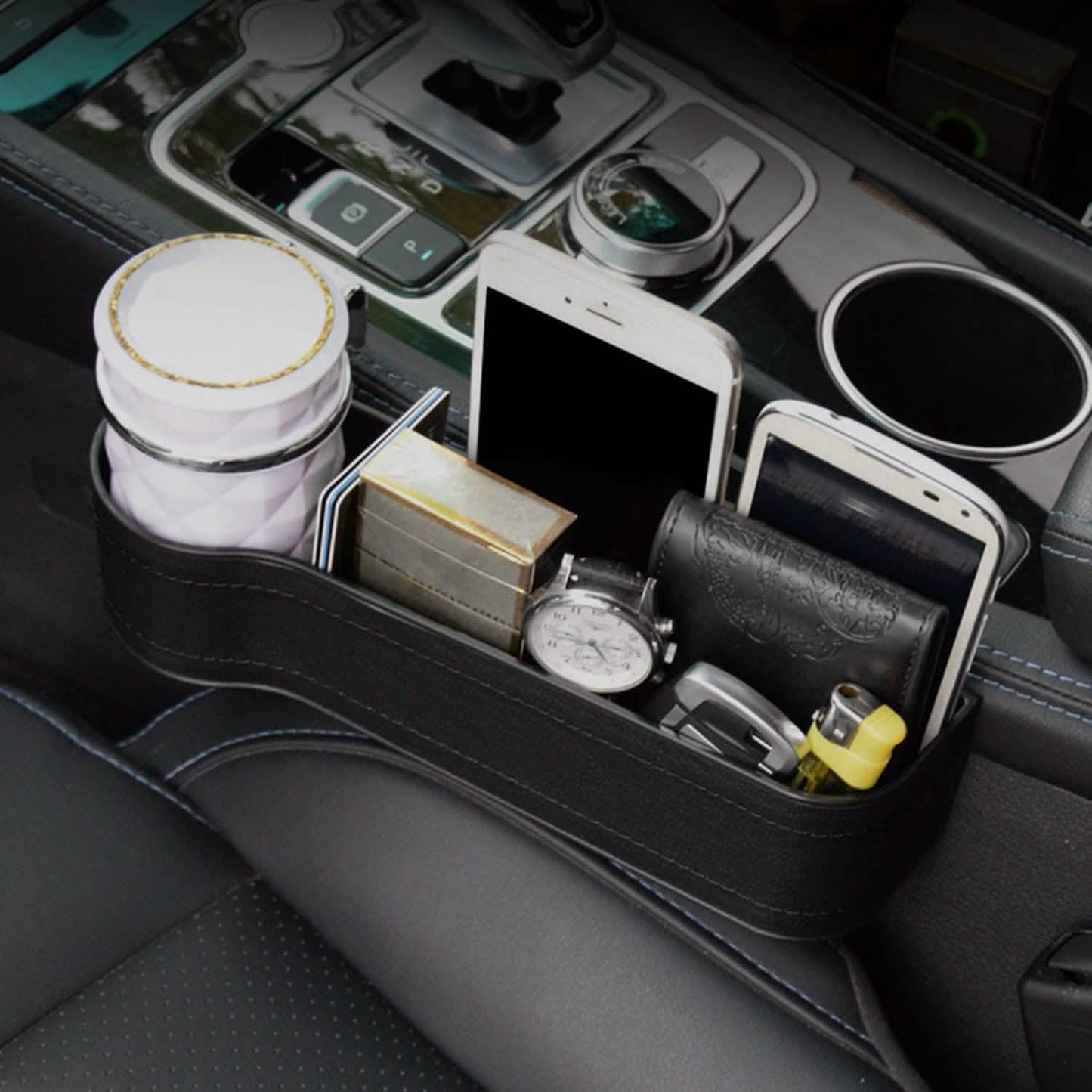 2-Pieces: Car Console Side Organizer Automotive - Tophatter Daily Deals