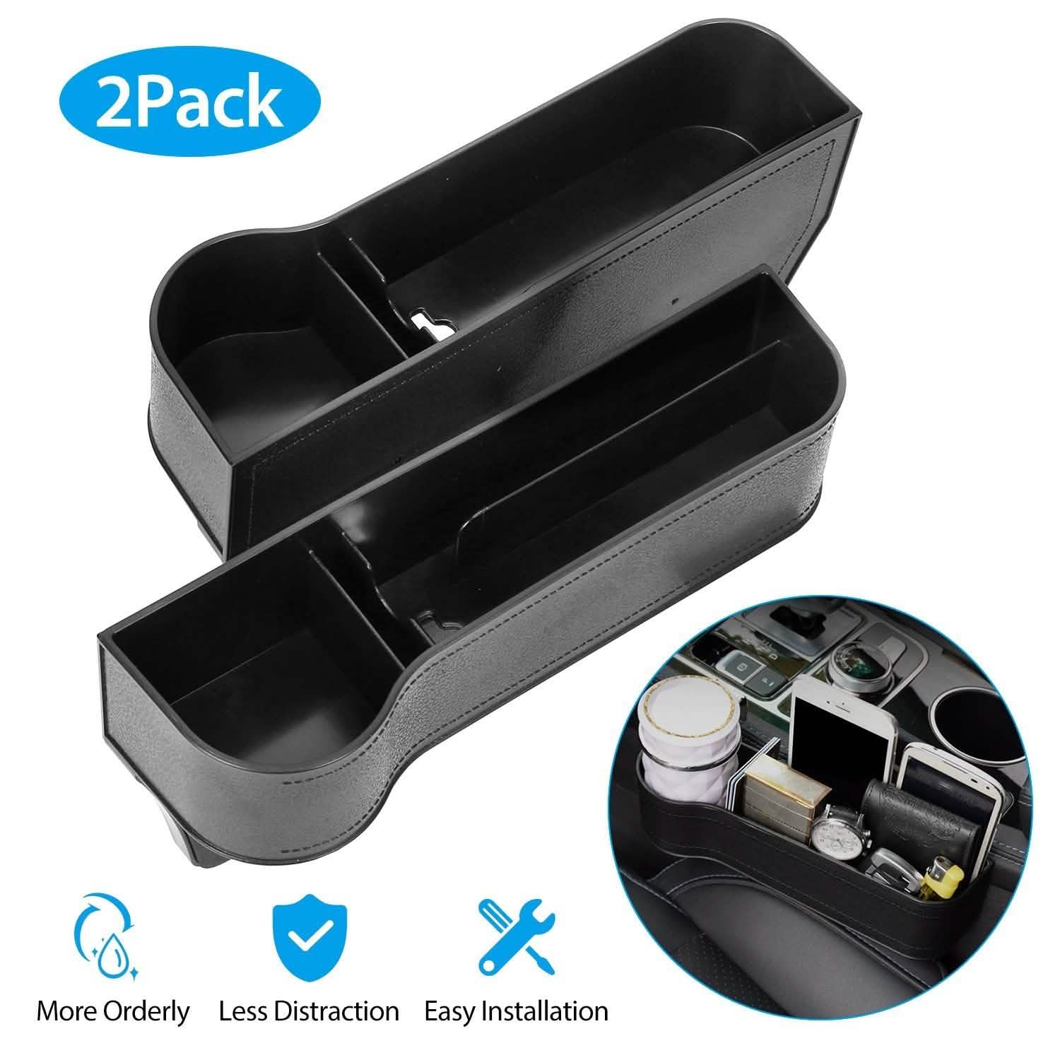 2-Pieces: Car Console Side Organizer Automotive - Tophatter Daily Deals