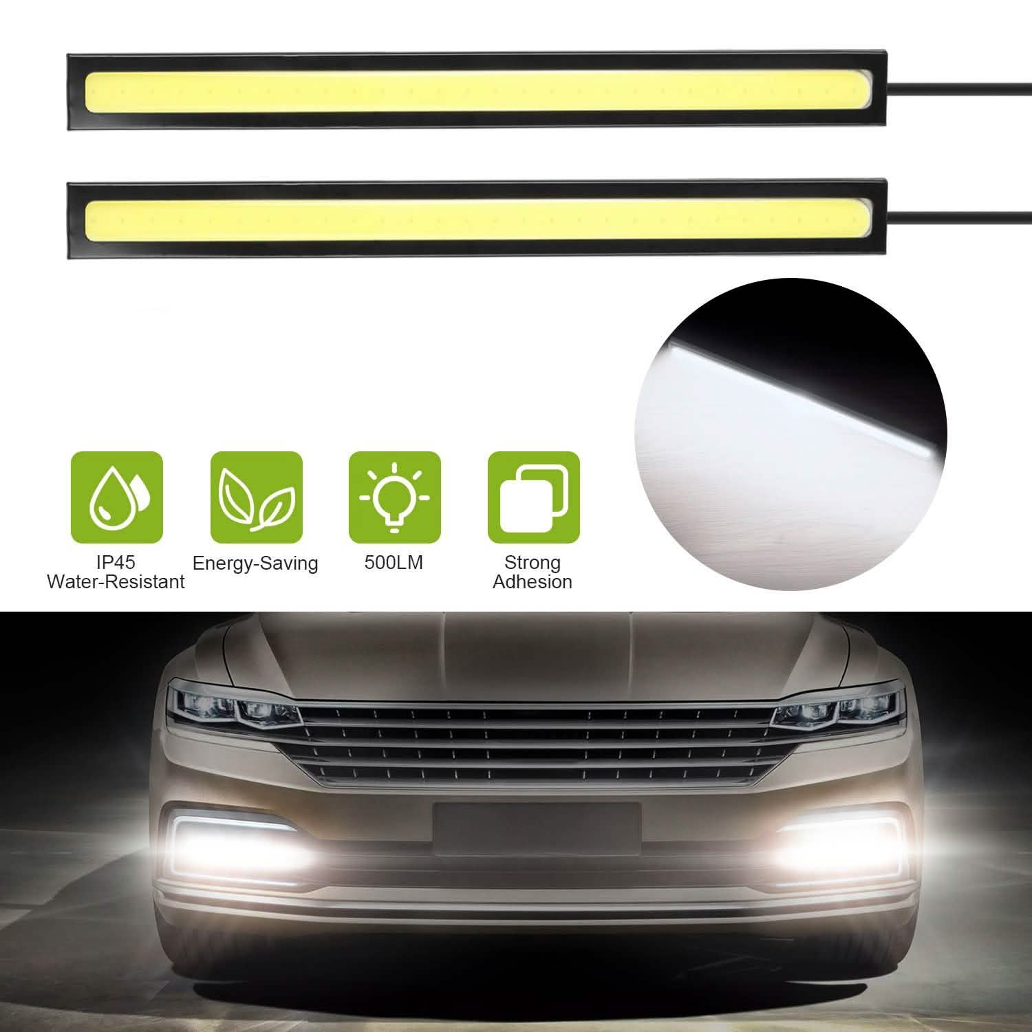 2-Pieces: Car LED Daytime Running Lights Automotive - Tophatter Daily Deals