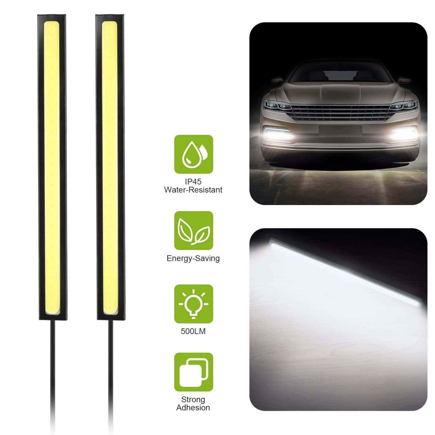2-Pieces: Car LED Daytime Running Lights Automotive - Tophatter Daily Deals