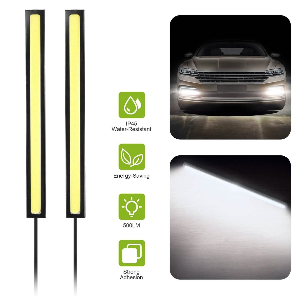 2-Pieces: Car LED Daytime Running Lights Automotive - Tophatter Daily Deals