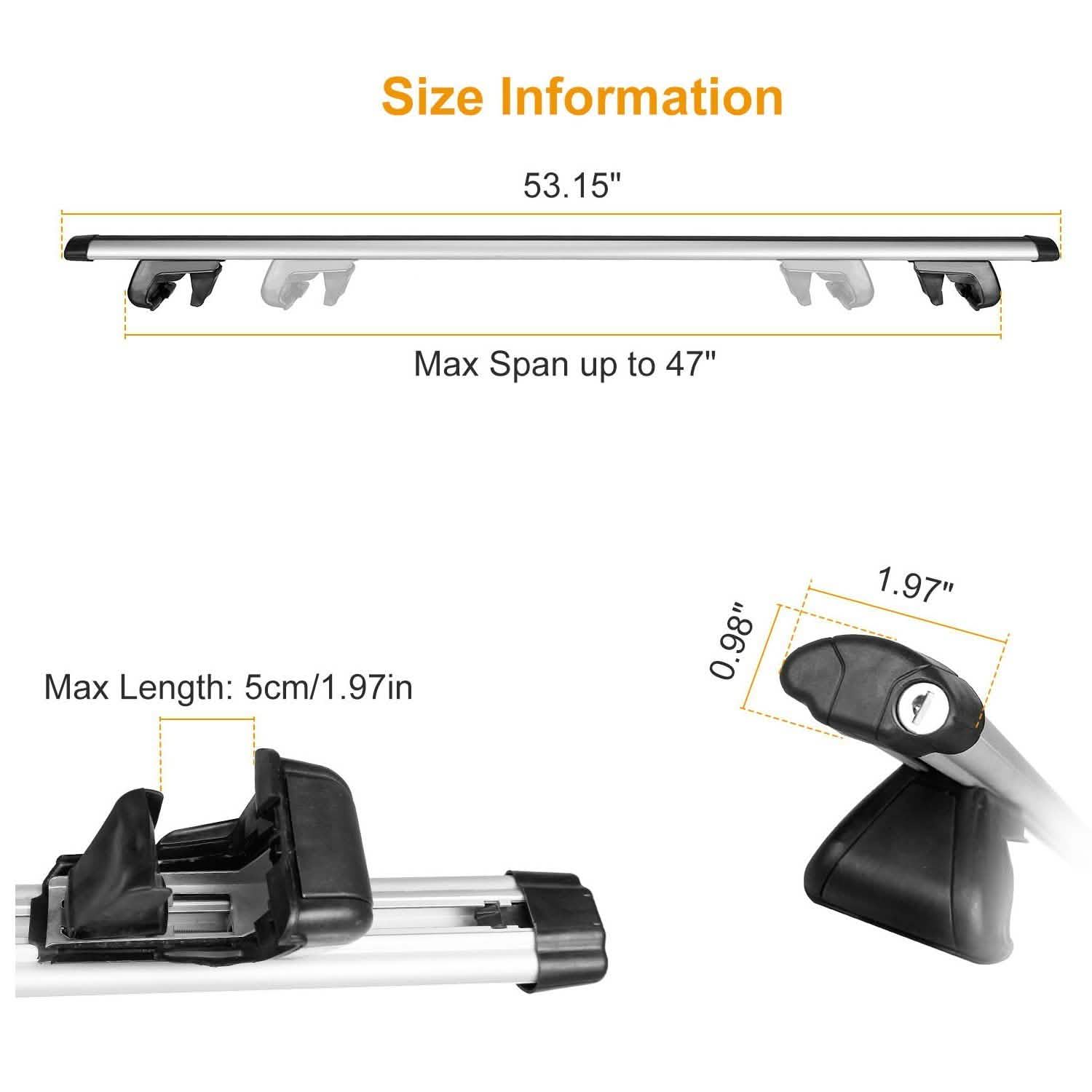 2-Pieces: Car Roof Top Crossbar Rack Automotive - Tophatter Daily Deals