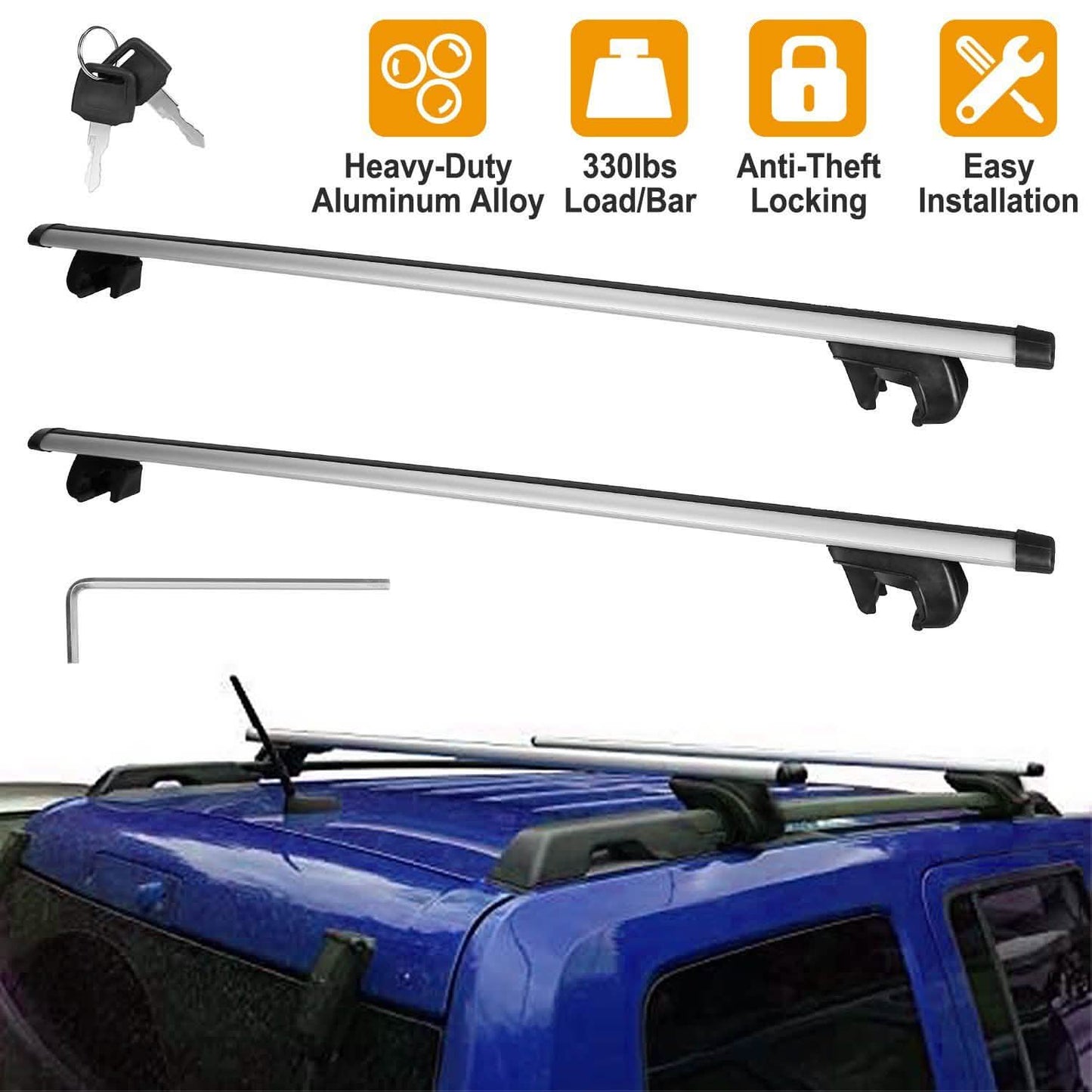 2-Pieces: Car Roof Top Crossbar Rack Automotive - Tophatter Daily Deals