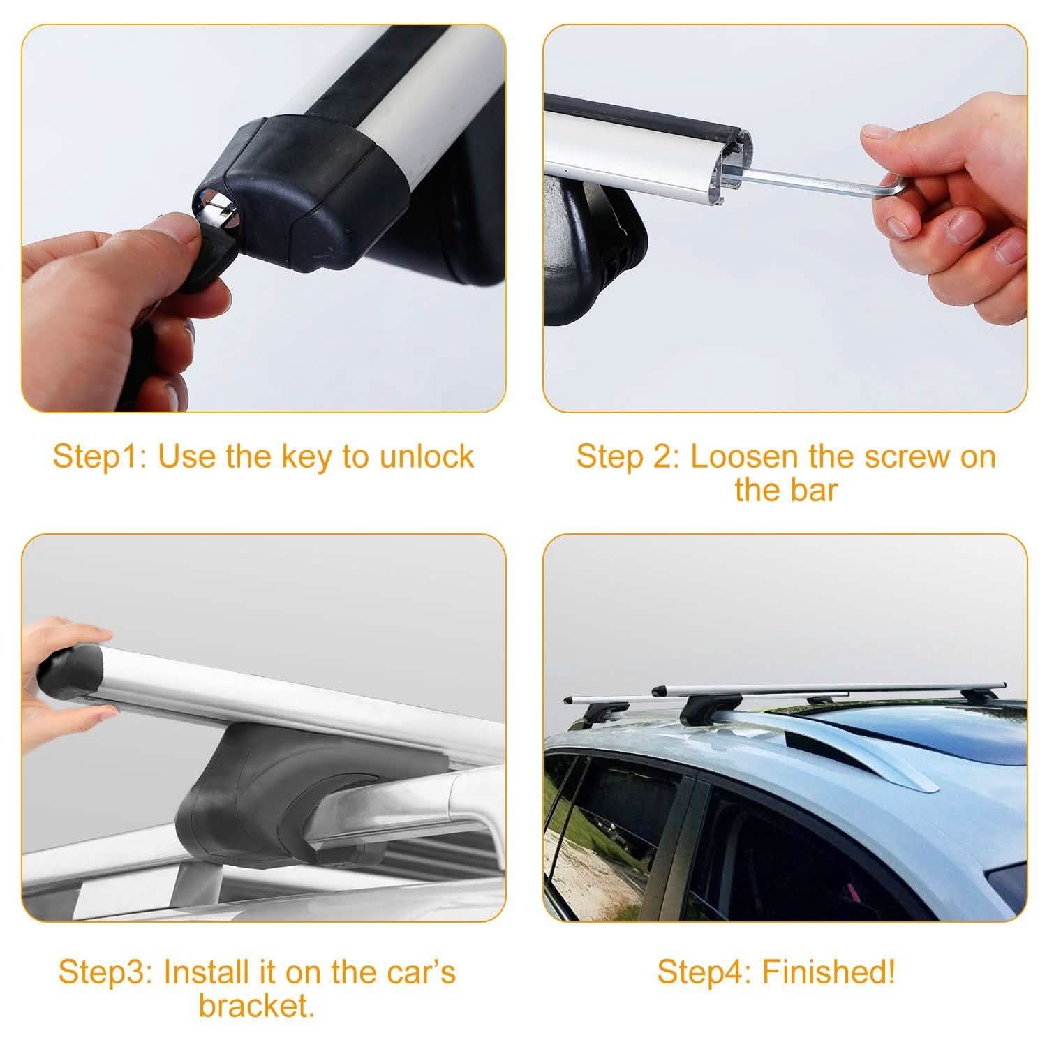 2-Pieces: Car Roof Top Crossbar Rack Automotive - Tophatter Daily Deals