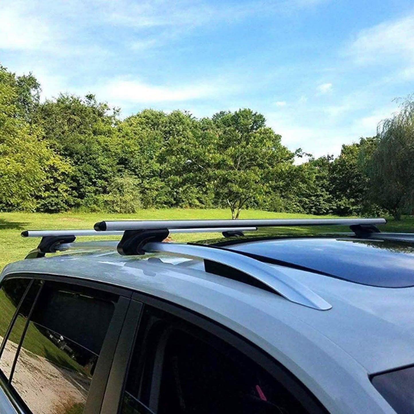 2-Pieces: Car Roof Top Crossbar Rack Automotive - Tophatter Daily Deals