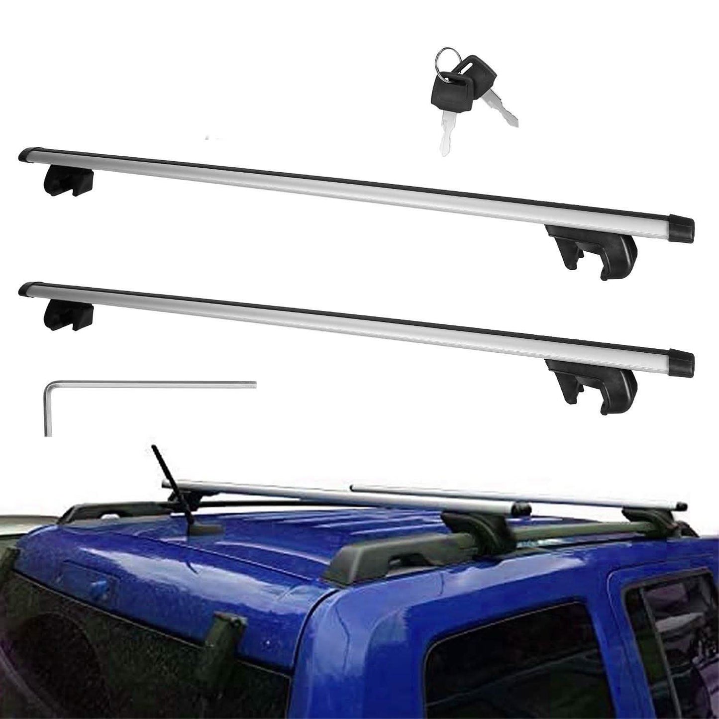 2-Pieces: Car Roof Top Crossbar Rack Automotive - Tophatter Daily Deals
