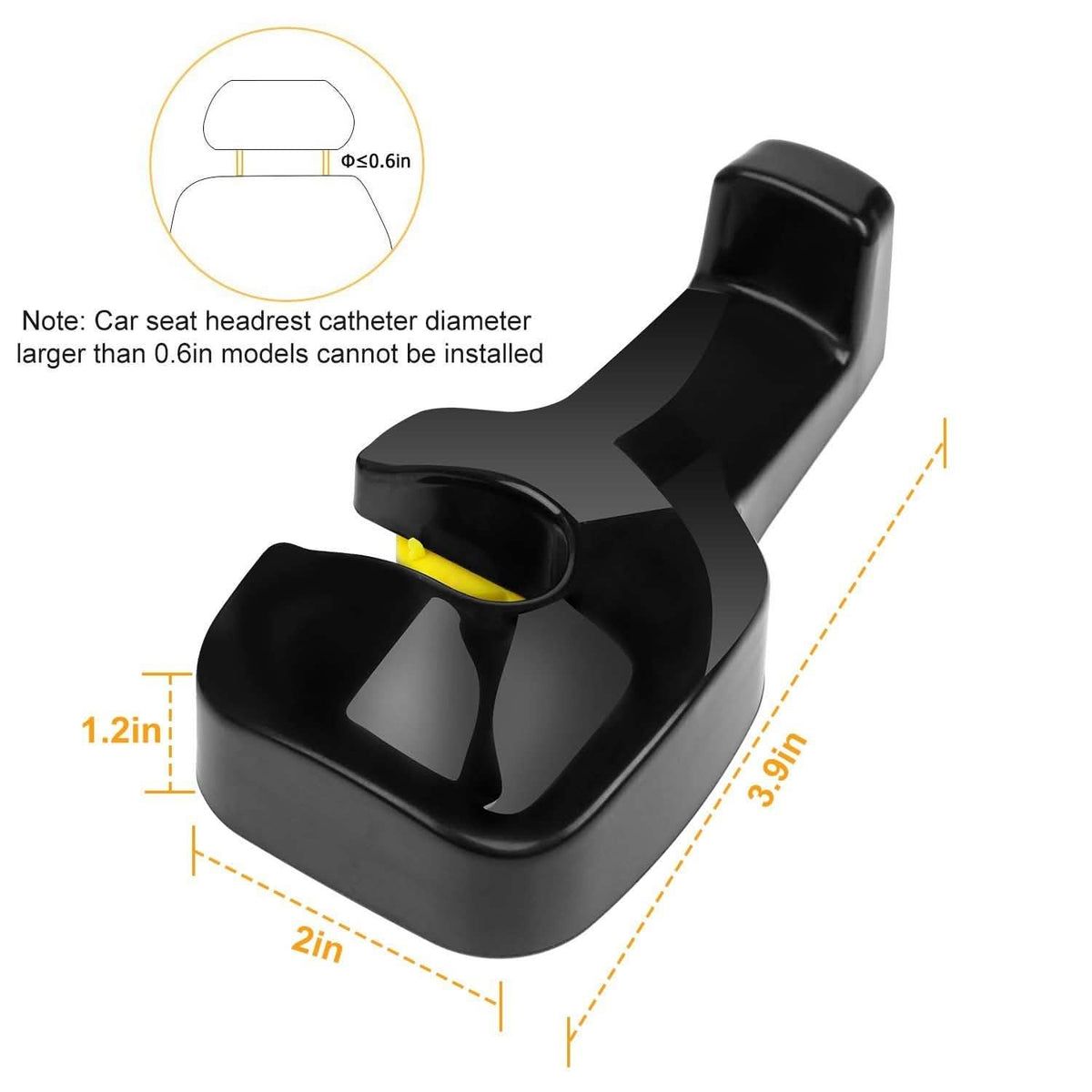 2-Pieces: Car Seat Headrest Hanger Automotive - Tophatter Daily Deals