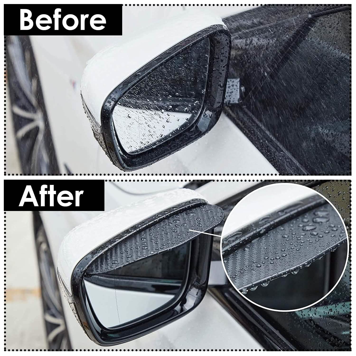 2-Pieces: Car Side Mirror Rain Guard Automotive - Tophatter Daily Deals