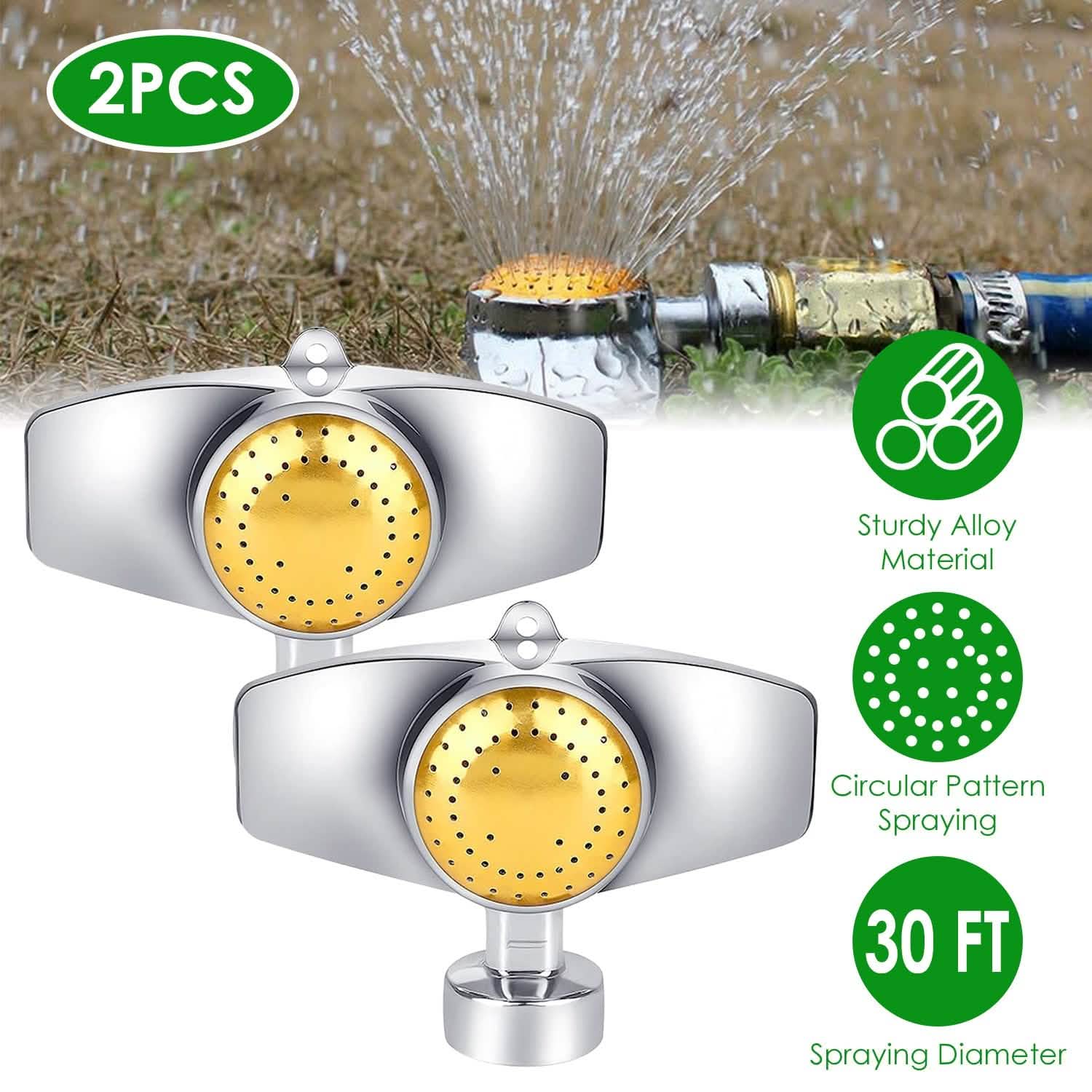2-Pieces: Circular Spot Sprinkler 60 Degree with Gentle Water Flow Garden & Patio - Tophatter Daily Deals