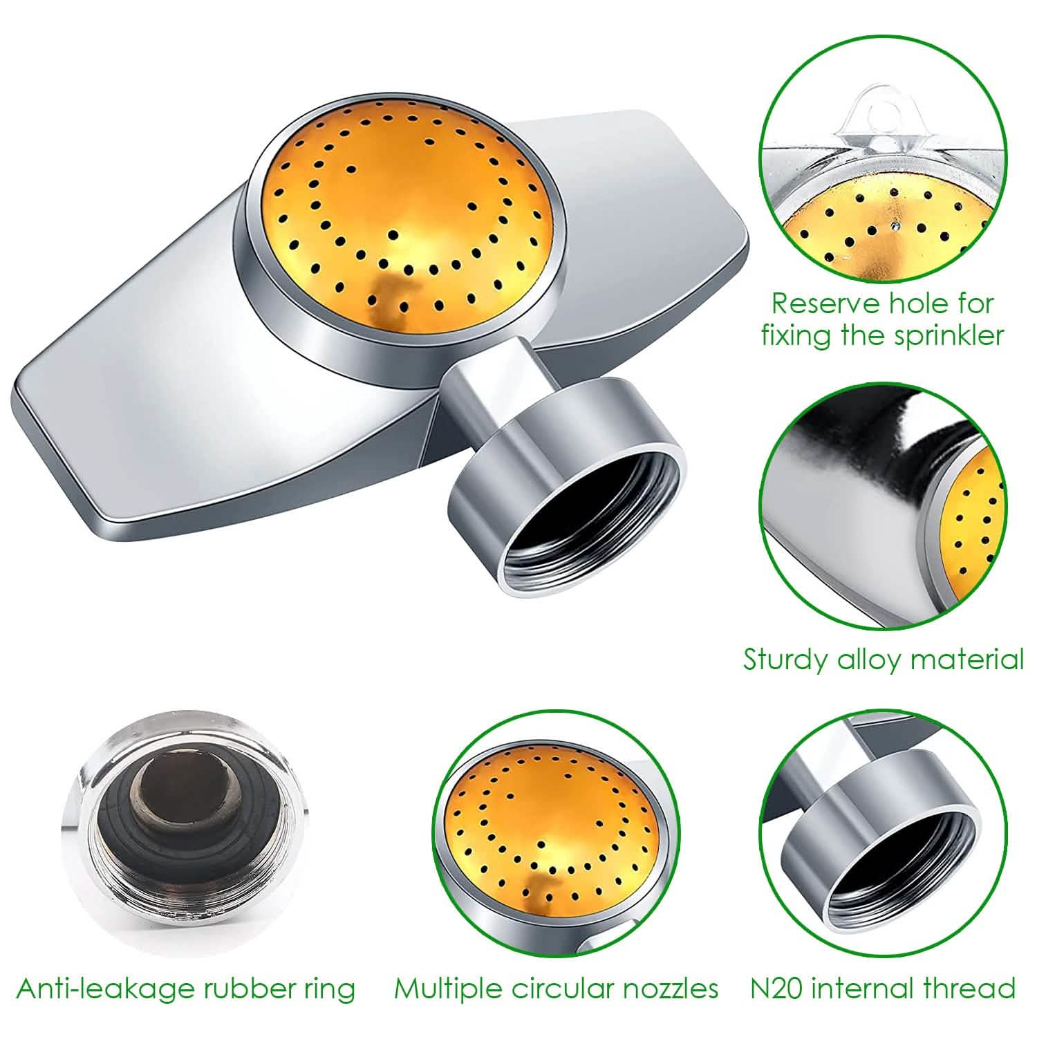 2-Pieces: Circular Spot Sprinkler 60 Degree with Gentle Water Flow Garden & Patio - Tophatter Daily Deals