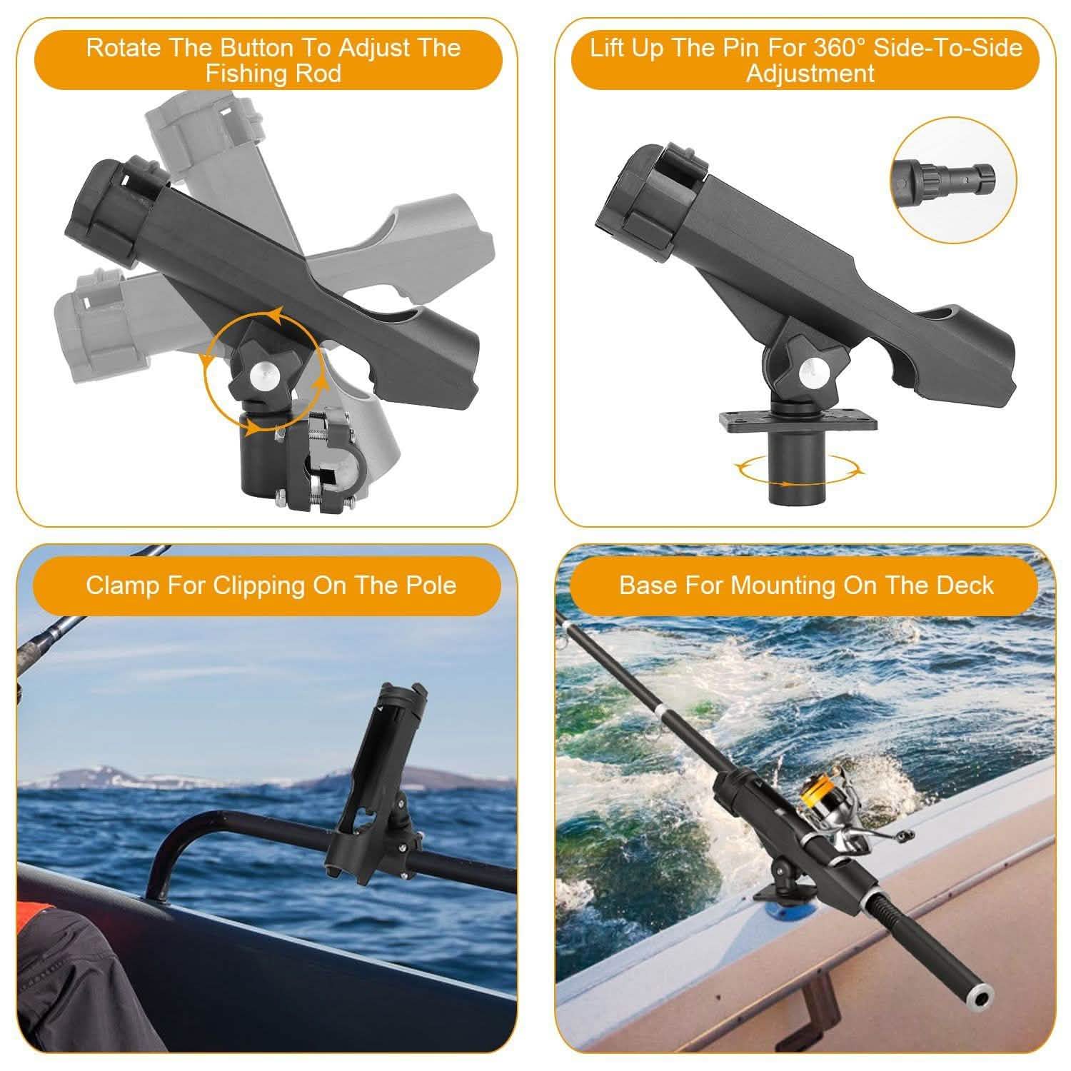 2-Pieces: Fishing Boat Rod Holders Outdoor Recreation - Tophatter Daily Deals