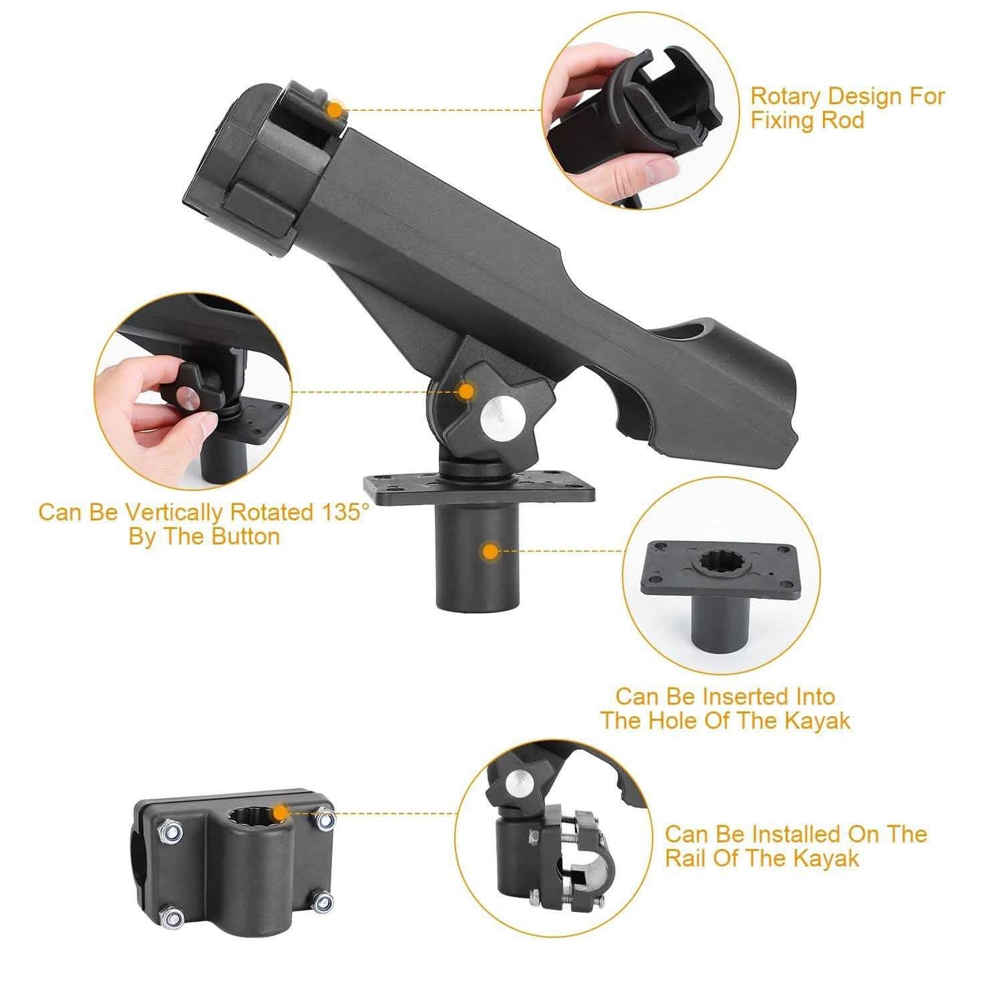 2-Pieces: Fishing Boat Rod Holders Outdoor Recreation - Tophatter Daily Deals