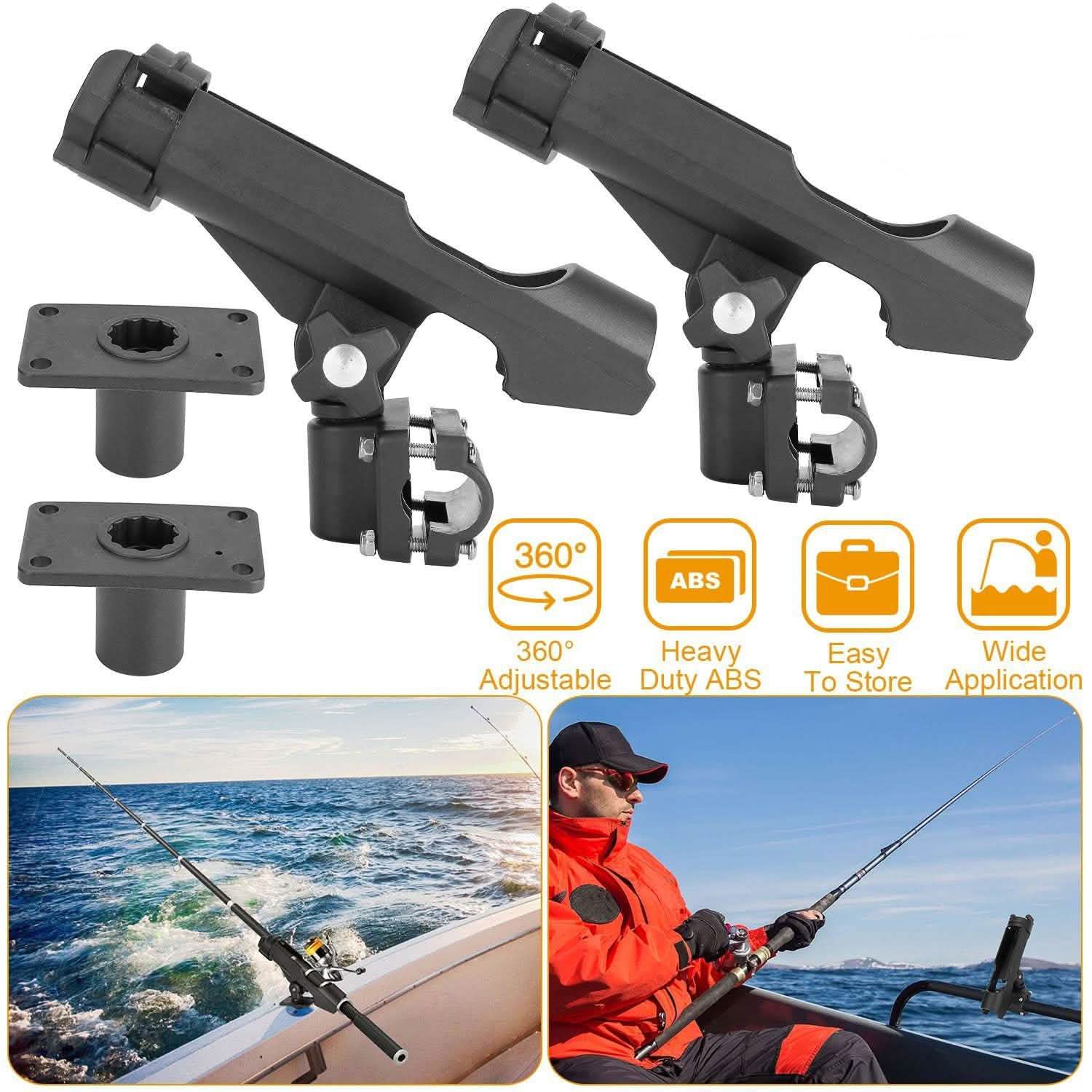 2-Pieces: Fishing Boat Rod Holders Outdoor Recreation - Tophatter Daily Deals