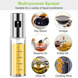 2-Pieces: Oil Dispenser Mister Refillable Stainless Steel Glass Vinegar with Measurement Oil Control Diet Kitchen Tools & Gadgets - Tophatter Daily Deals