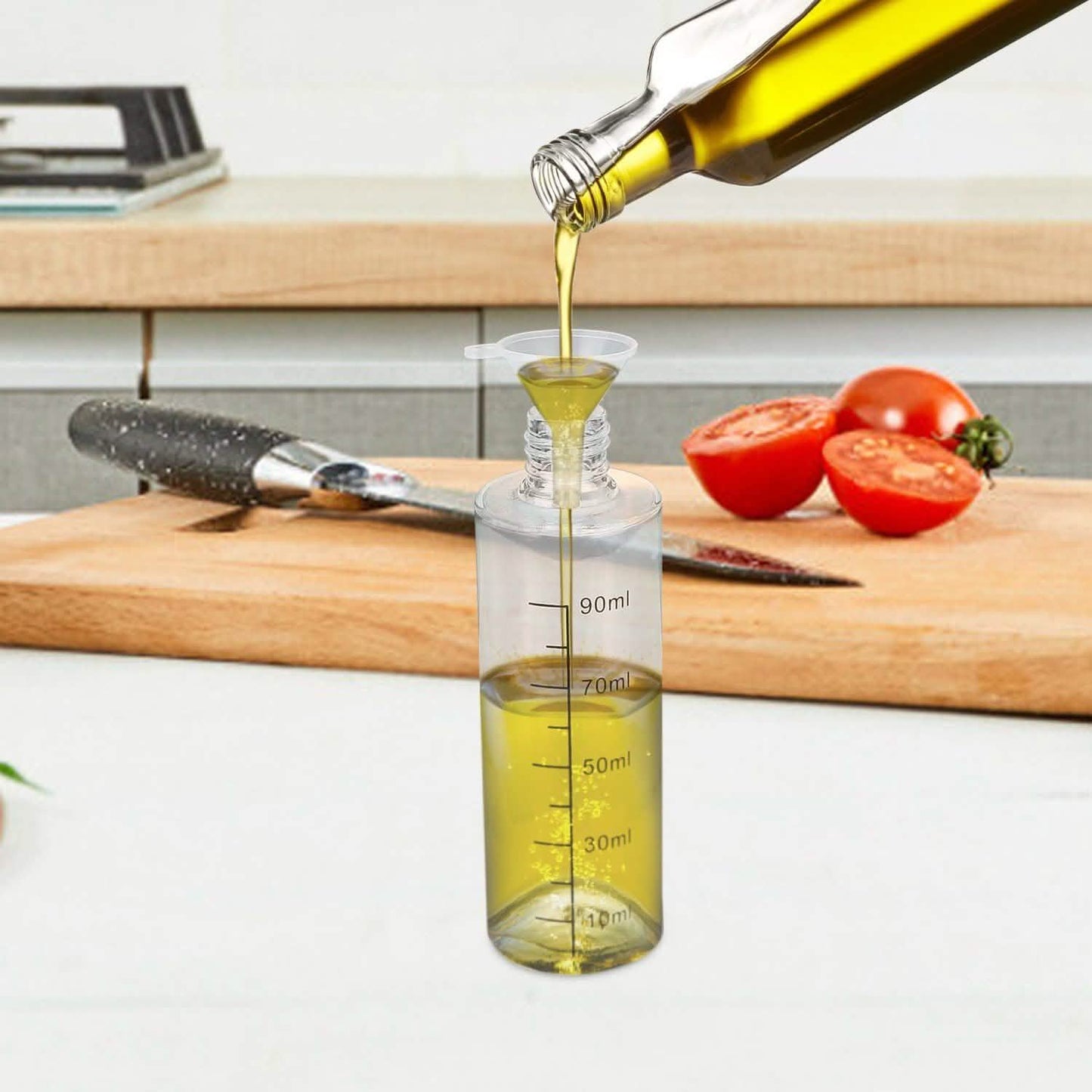 2-Pieces: Oil Dispenser Mister Refillable Stainless Steel Glass Vinegar with Measurement Oil Control Diet Kitchen Tools & Gadgets - Tophatter Daily Deals