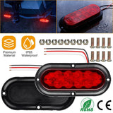 2-Pieces: Oval LED Brake Light 10 LED Lamp Stop Turn Tail Light Automotive - Tophatter Daily Deals