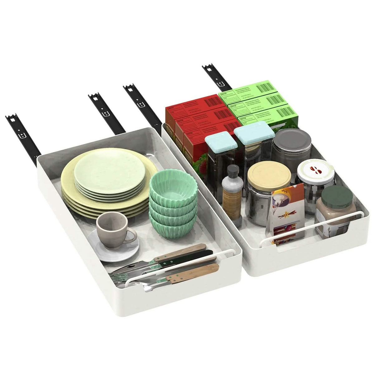 2-Pieces: Pull Out Cabinet Organizers Kitchen Storage - Tophatter Daily Deals