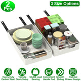 2-Pieces: Pull Out Cabinet Organizers Kitchen Storage - Tophatter Daily Deals