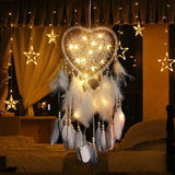 2-Pieces: Romantic LED Dream Catcher with Feather Dreamcatcher Night Light Furniture & Decor - Tophatter Daily Deals