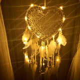 2-Pieces: Romantic LED Dream Catcher with Feather Dreamcatcher Night Light Furniture & Decor - Tophatter Daily Deals