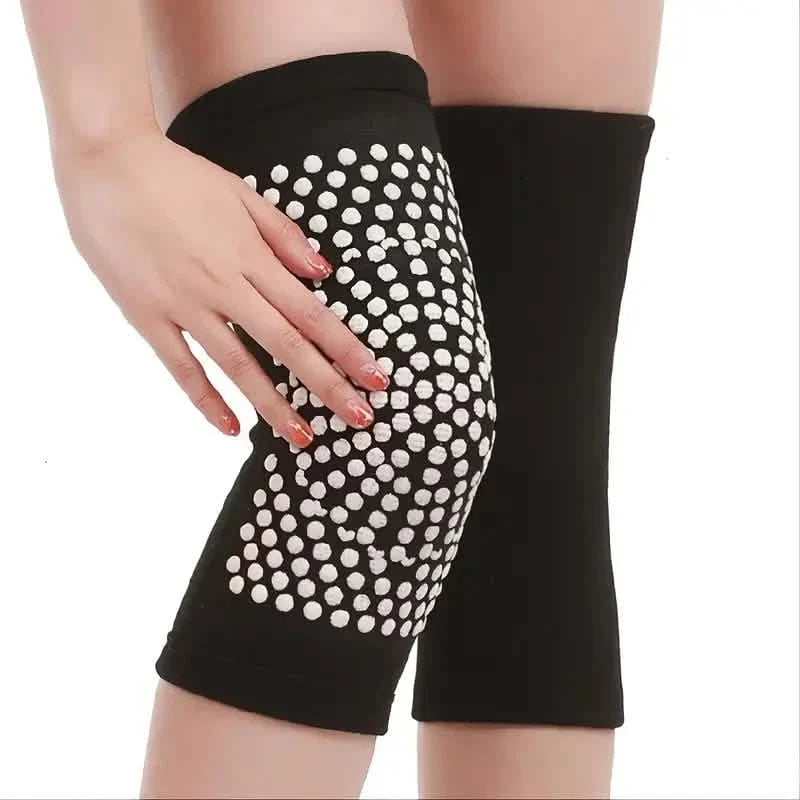 2-Pieces: Self Heating Support Knee Pads Elbow Brace Warm Black Health & Wellness - Tophatter Daily Deals