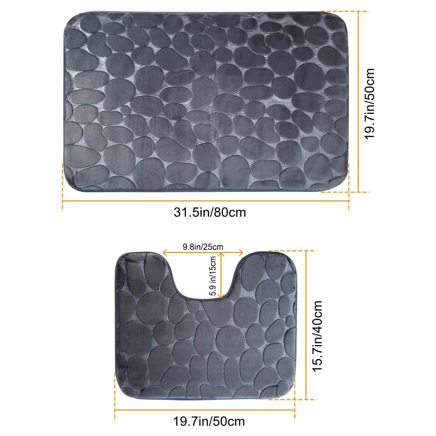 2-Pieces Set: Bathroom Rugs Luxury Flannel Non-Slip Bath - Tophatter Daily Deals