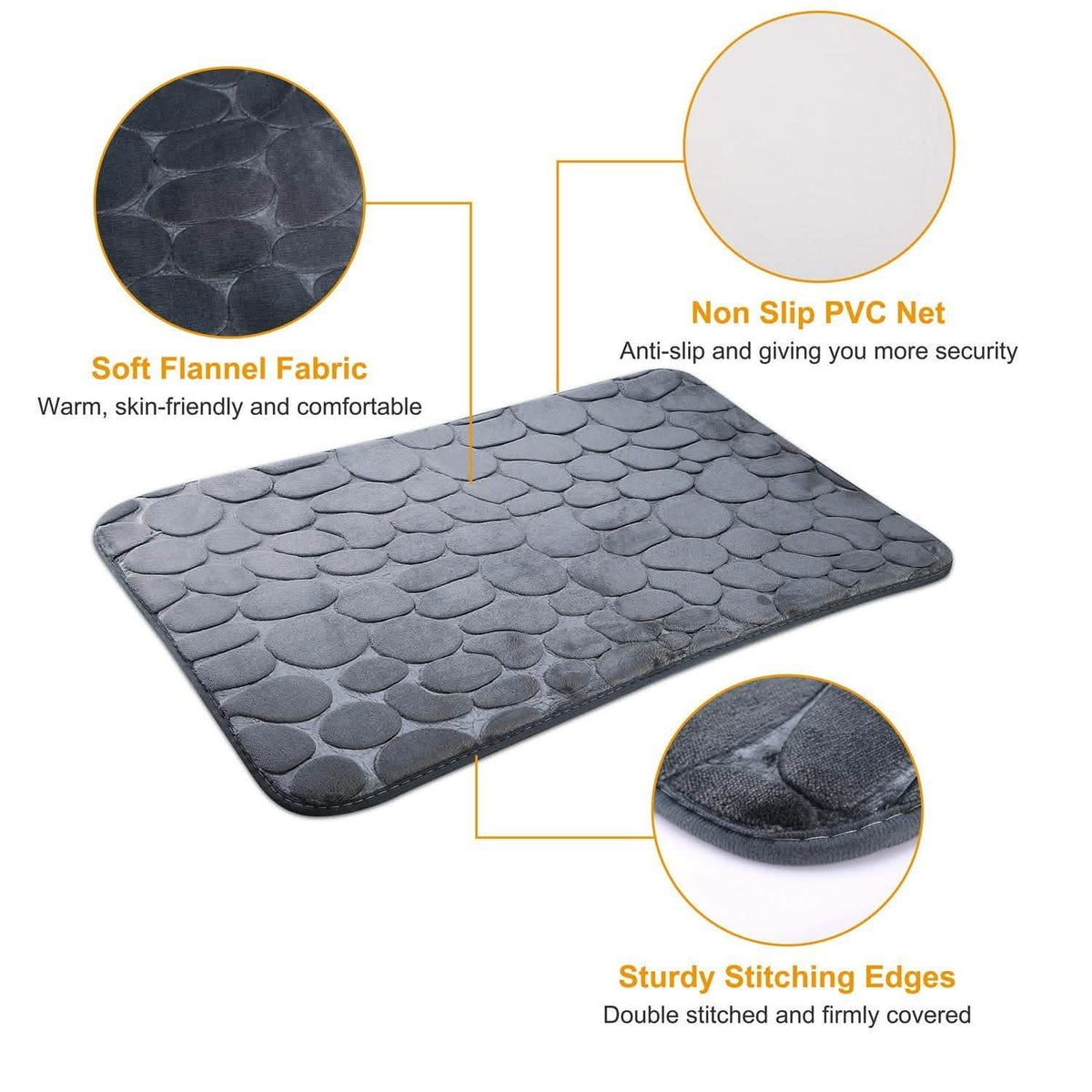 2-Pieces Set: Bathroom Rugs Luxury Flannel Non-Slip Bath - Tophatter Daily Deals