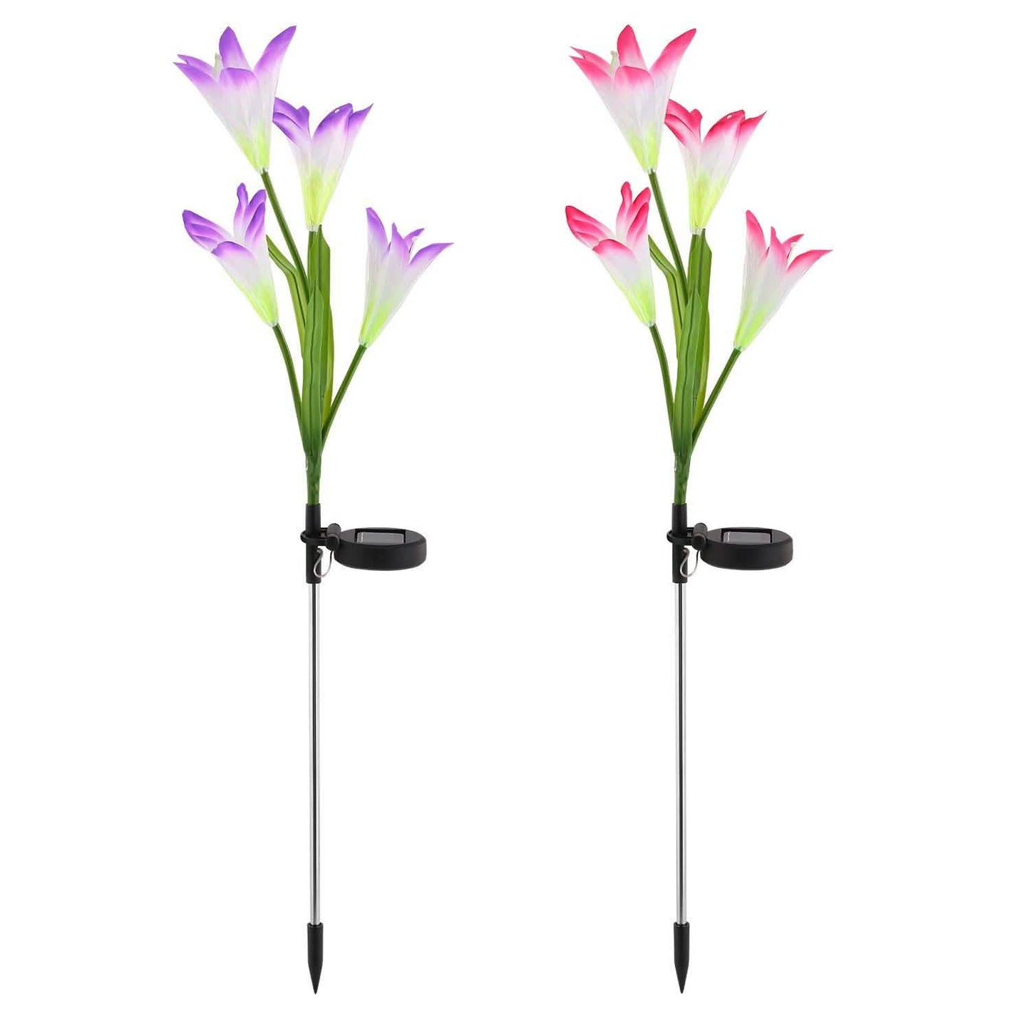 2-Pieces: Solar Garden Lights Outdoor Outdoor Lighting - Tophatter Daily Deals