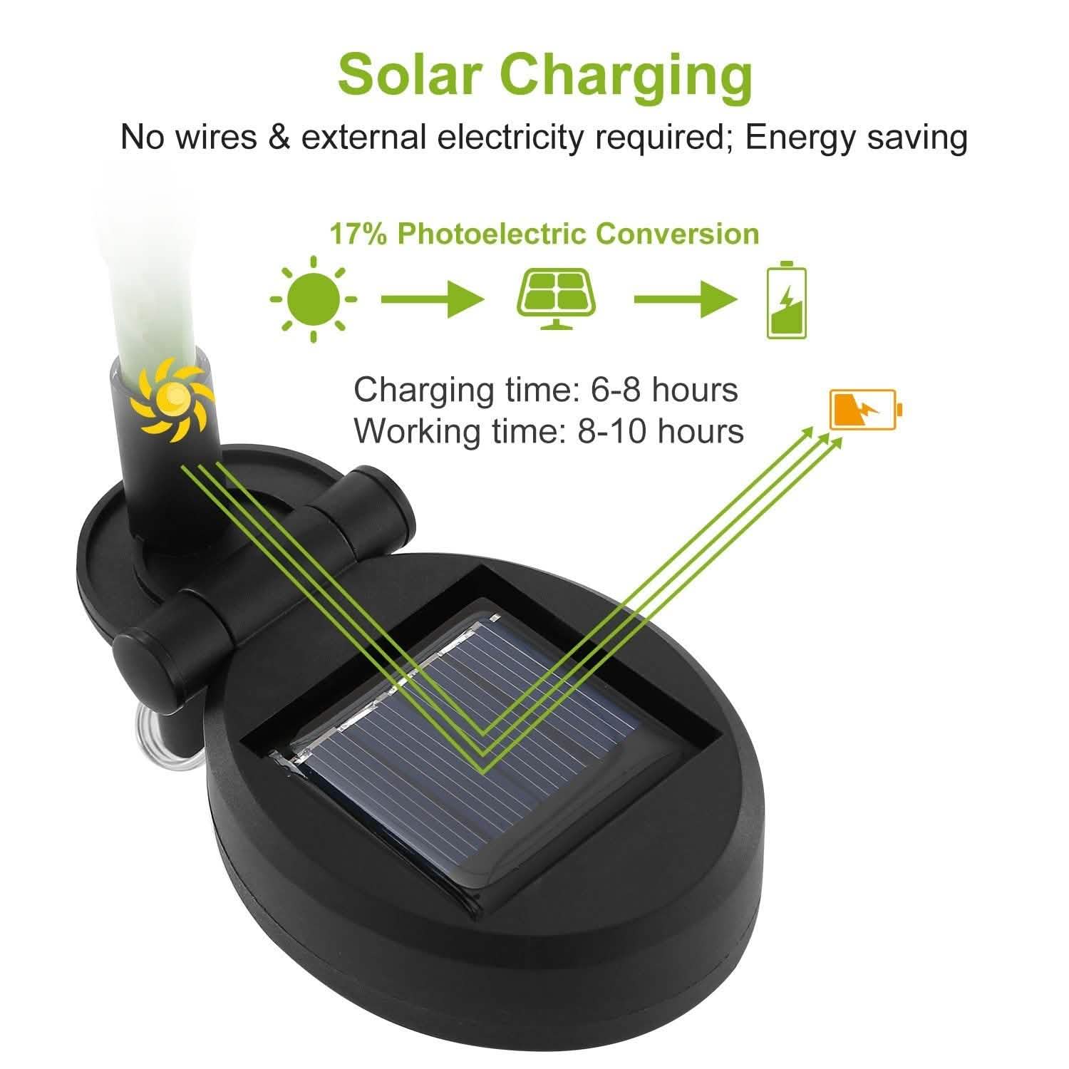 2-Pieces: Solar Garden Lights Outdoor Outdoor Lighting - Tophatter Daily Deals